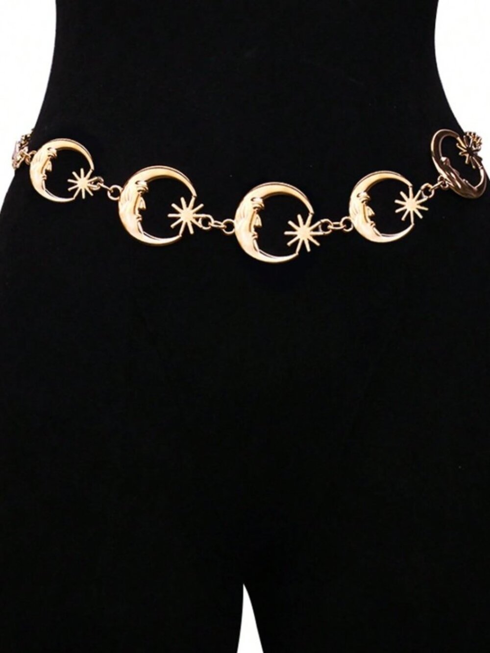 Gold Chain Chunky Boho Moon Sun Waist Belt XS to L Adjustable Celestial whimsy - Picture 12 of 12